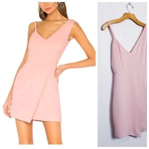 NBD Mini Dress Womens Size XS Adios Blush Pink Cross Over Skirt Thin Straps